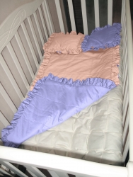 Комплект Baby Flap двосторонній: дитяча ковдра-покривало з рюшею та 2 подушками Чернигов
